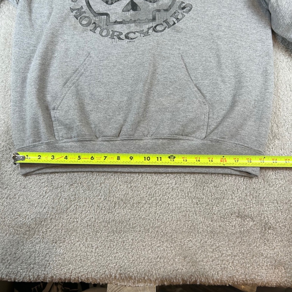 Harley Davidson Hoodie Mens M Gray Willie G Skull Oconomowoc WI Graphic Biker - Picture 10 of 13